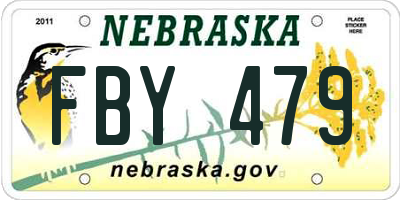 NE license plate FBY479