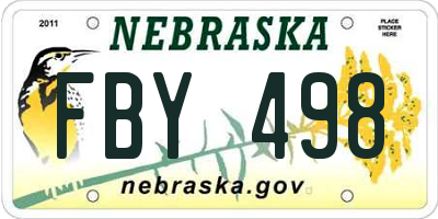 NE license plate FBY498