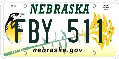 NE license plate FBY511