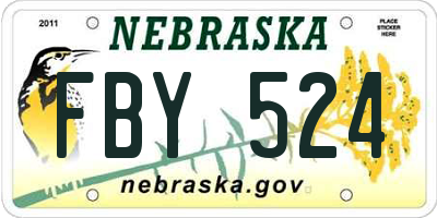 NE license plate FBY524