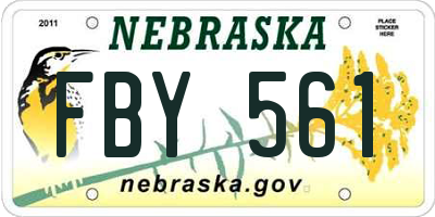NE license plate FBY561