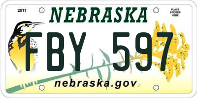 NE license plate FBY597