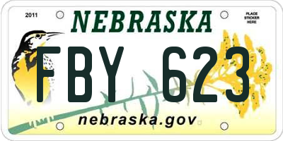 NE license plate FBY623