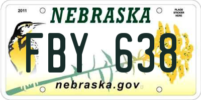 NE license plate FBY638