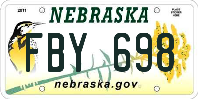 NE license plate FBY698