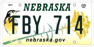 NE license plate FBY714
