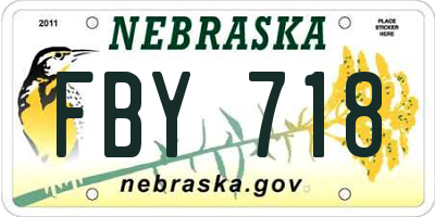 NE license plate FBY718