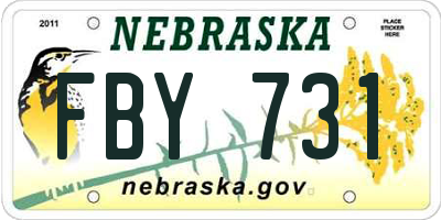 NE license plate FBY731