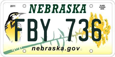 NE license plate FBY736
