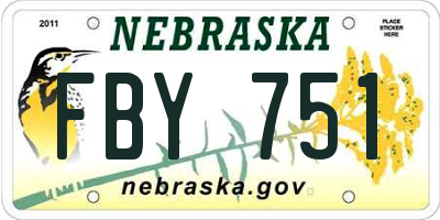 NE license plate FBY751