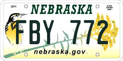 NE license plate FBY772