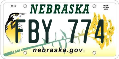 NE license plate FBY774