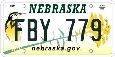 NE license plate FBY779