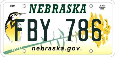 NE license plate FBY786