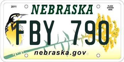 NE license plate FBY790