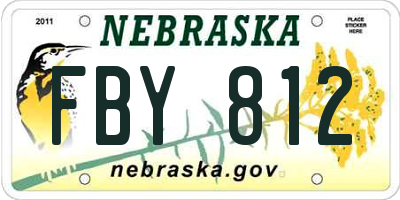 NE license plate FBY812