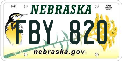 NE license plate FBY820
