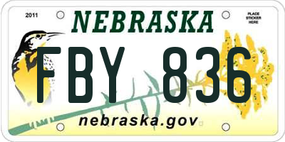 NE license plate FBY836