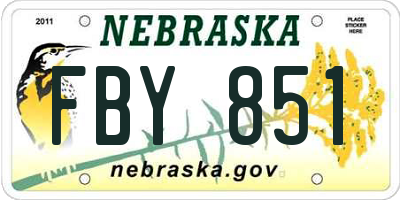 NE license plate FBY851