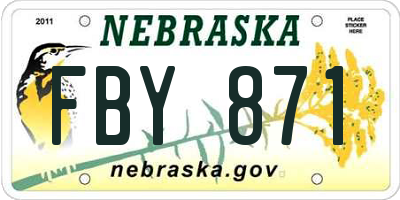 NE license plate FBY871