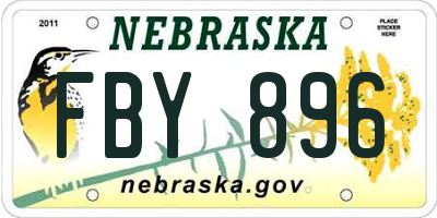 NE license plate FBY896