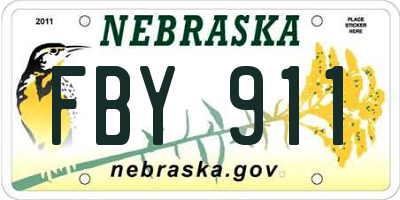 NE license plate FBY911
