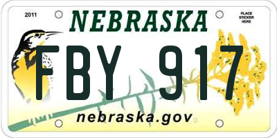 NE license plate FBY917