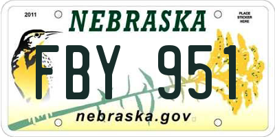 NE license plate FBY951