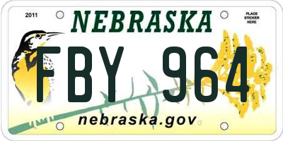 NE license plate FBY964