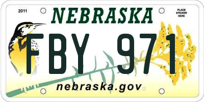 NE license plate FBY971