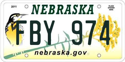 NE license plate FBY974