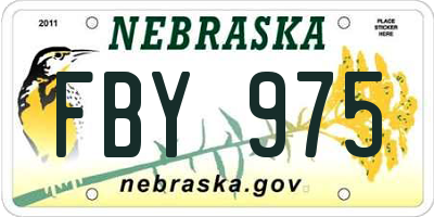 NE license plate FBY975