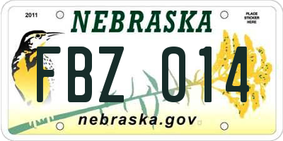 NE license plate FBZ014
