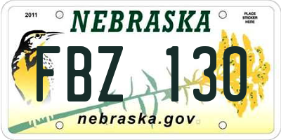 NE license plate FBZ130