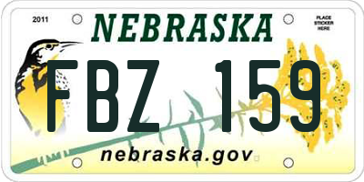 NE license plate FBZ159