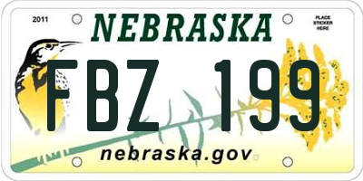 NE license plate FBZ199
