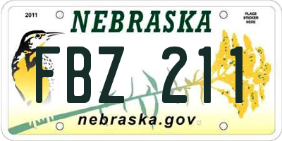 NE license plate FBZ211