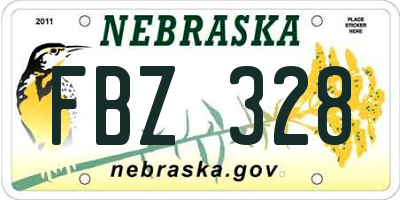 NE license plate FBZ328