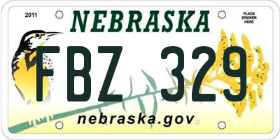 NE license plate FBZ329