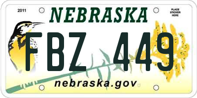 NE license plate FBZ449