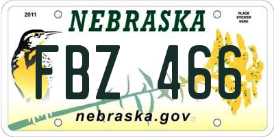 NE license plate FBZ466