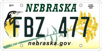 NE license plate FBZ477