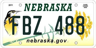 NE license plate FBZ488