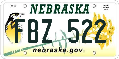 NE license plate FBZ522