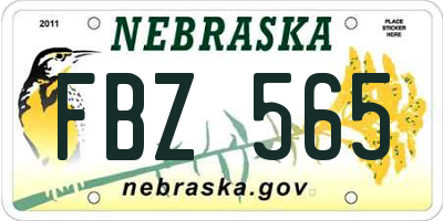 NE license plate FBZ565
