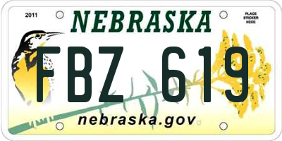 NE license plate FBZ619
