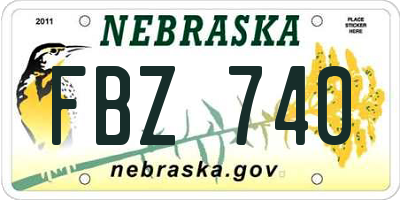 NE license plate FBZ740