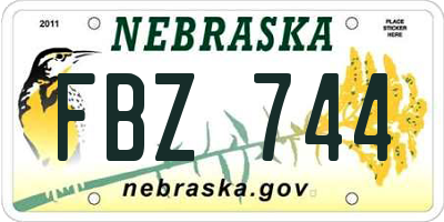 NE license plate FBZ744