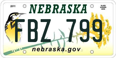 NE license plate FBZ799