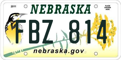 NE license plate FBZ814